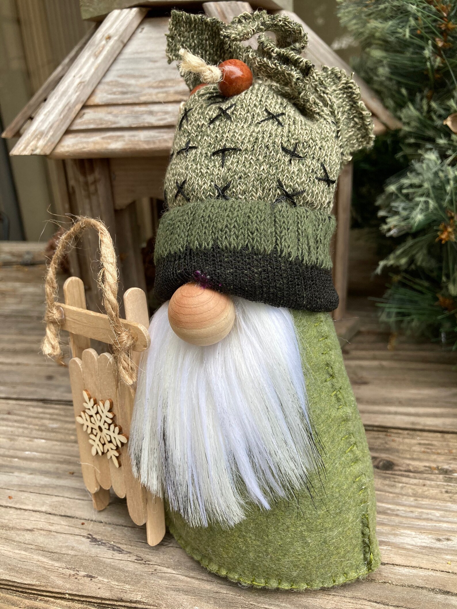 Sled gnome wintertime gnome homemade collection gnome etsy Sled gnome wintertime gnome homemade collection gnome etsy