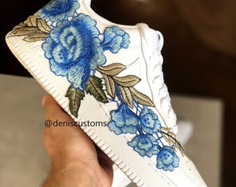 nike air force 1 low with rose floral embroidered