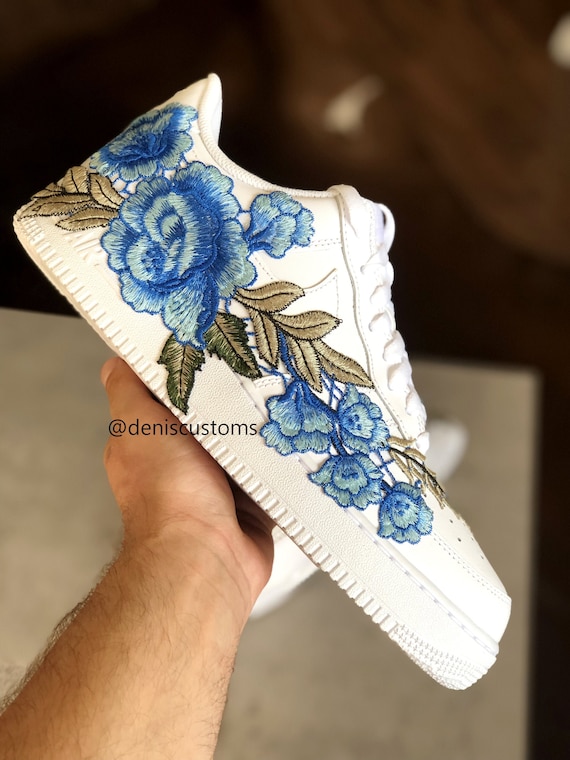 nike air force 1 low with rose floral embroidered