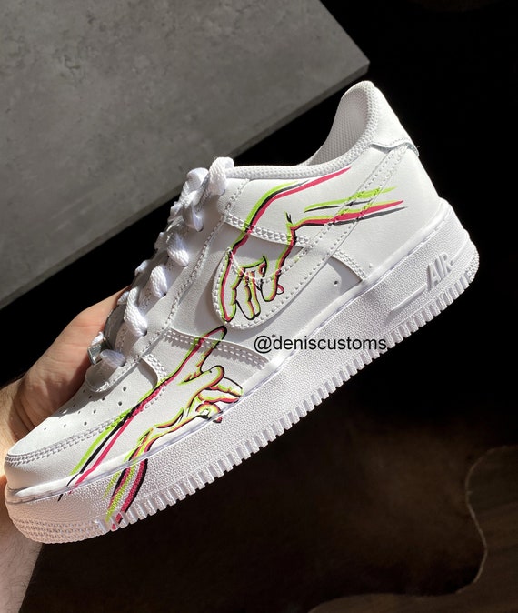 Nike Air Force 1 Low with Neon Creation of Adam Michelangelo | Etsy