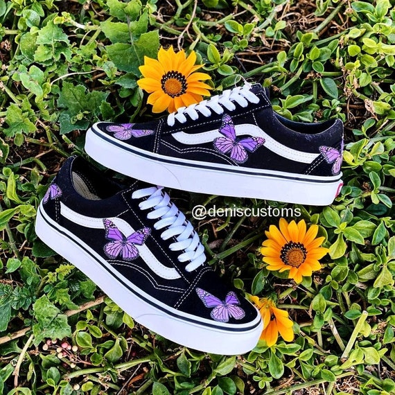 purple butterfly shoes