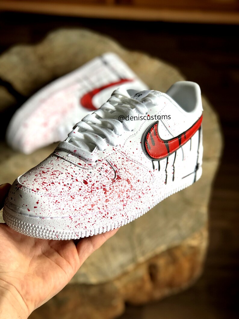 air force 1 low red and black