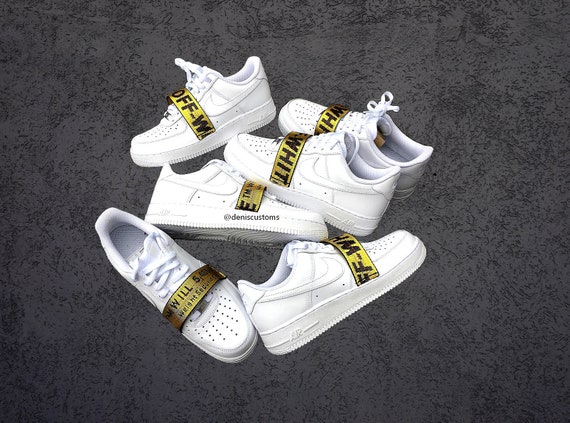 Nike Air Force 1 Low with Off White Strap Custom Design Nike Air Force 1 Low with Off White Strap Custom Design