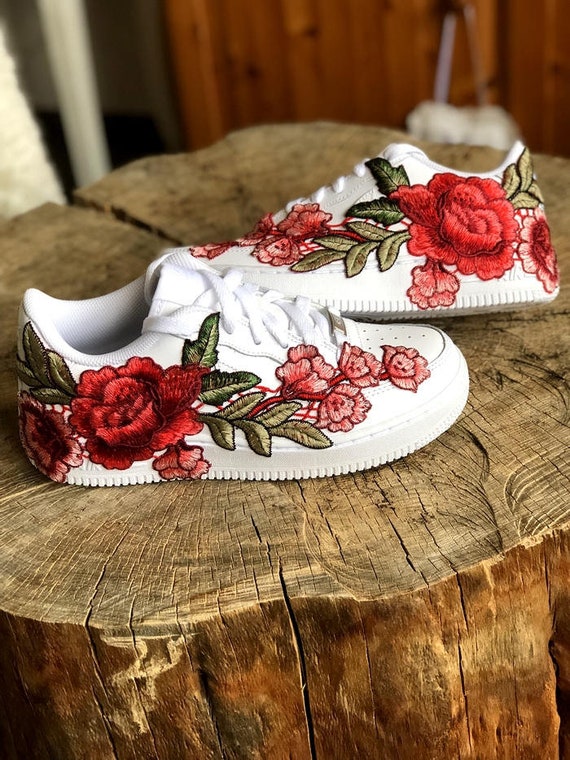 nike air force 1 low with rose floral embroidered