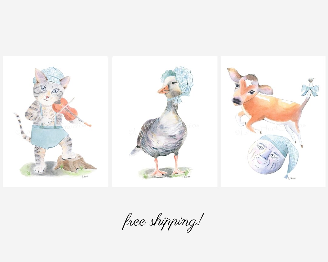 Farm Animal Nursery, Barnyard Nursery, Set of 3 Prints, Nursery Wall ...