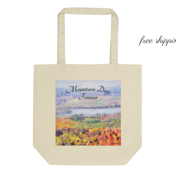 Mt. Holyoke Eco-Conscious Tote Bag, Mountain Day Forever, South Hadley, Northampton, Massachusetts Gift, Pioneer Valley Gift, Organic Tote