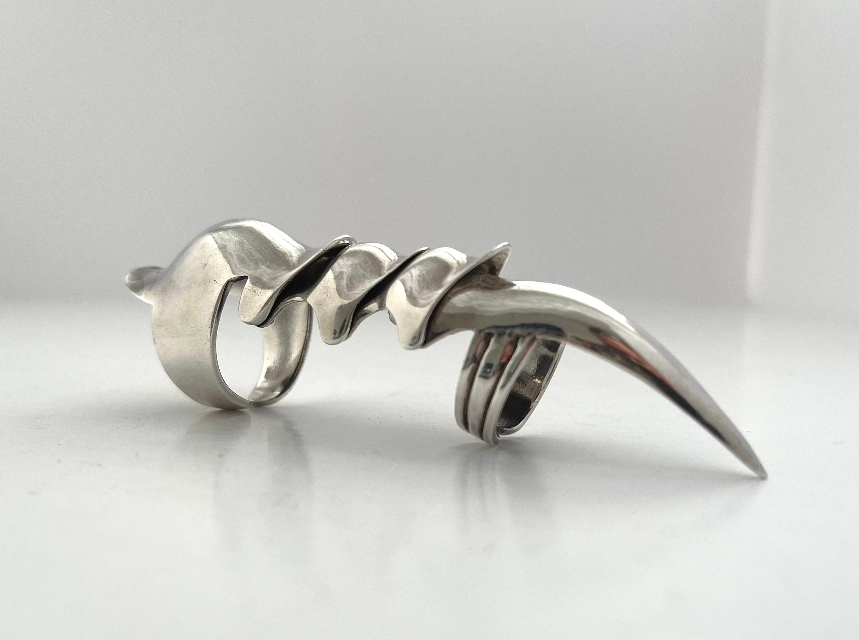 silver claw ring