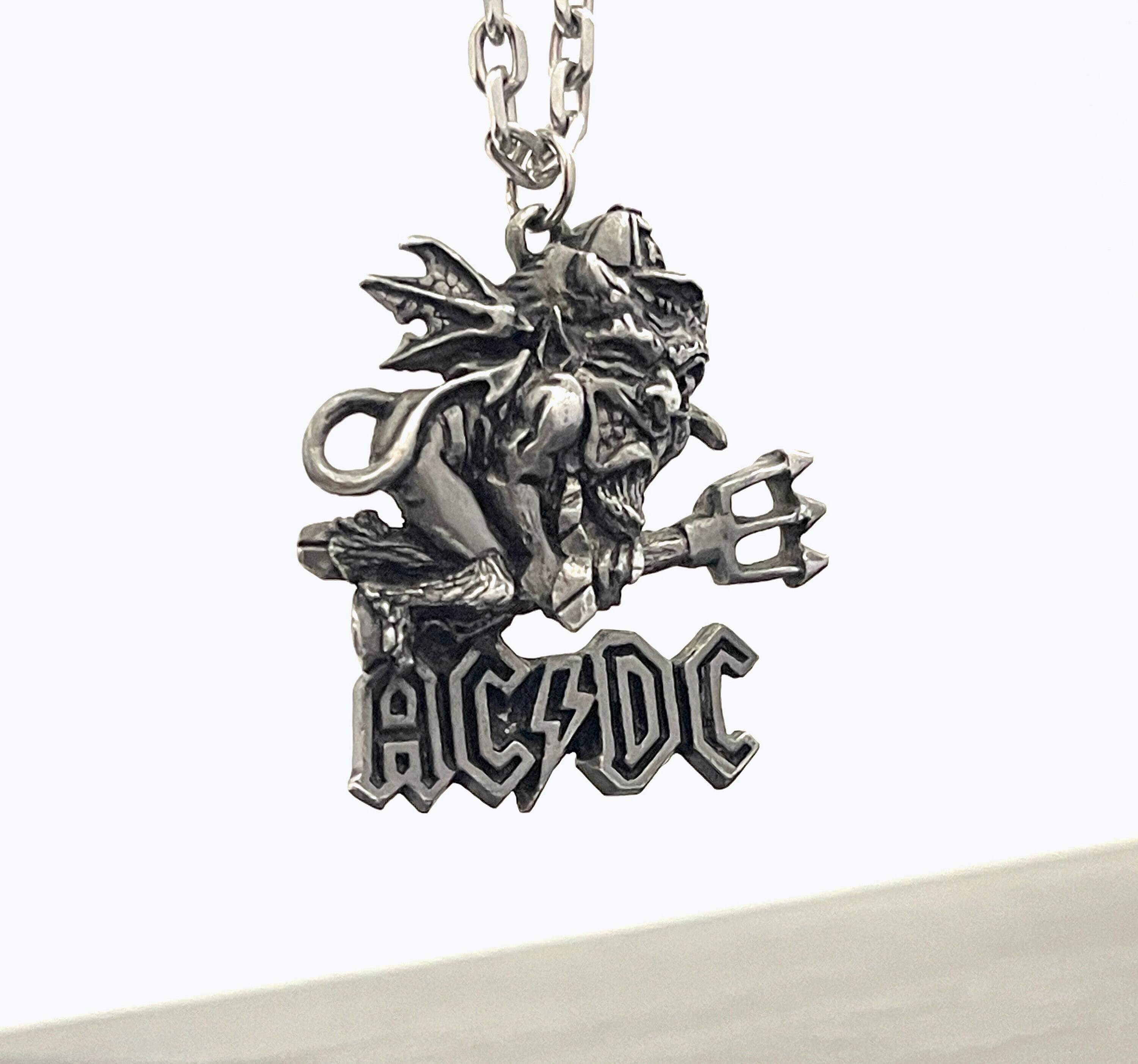 Vintage AC/DC Pendant. 1992 Devil Angus Young. Made in England. Pewter ...
