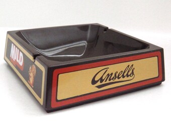 Vintage Ansells Mild Ashtray. Brewery Advertising / Breweriana. Home Bar / Pub. Retro Beer Ad.