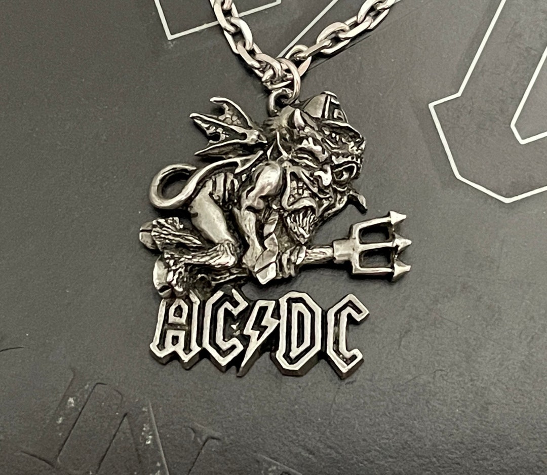 Vintage AC/DC Pendant. 1992 Devil Angus Young. Made in England. Pewter ...