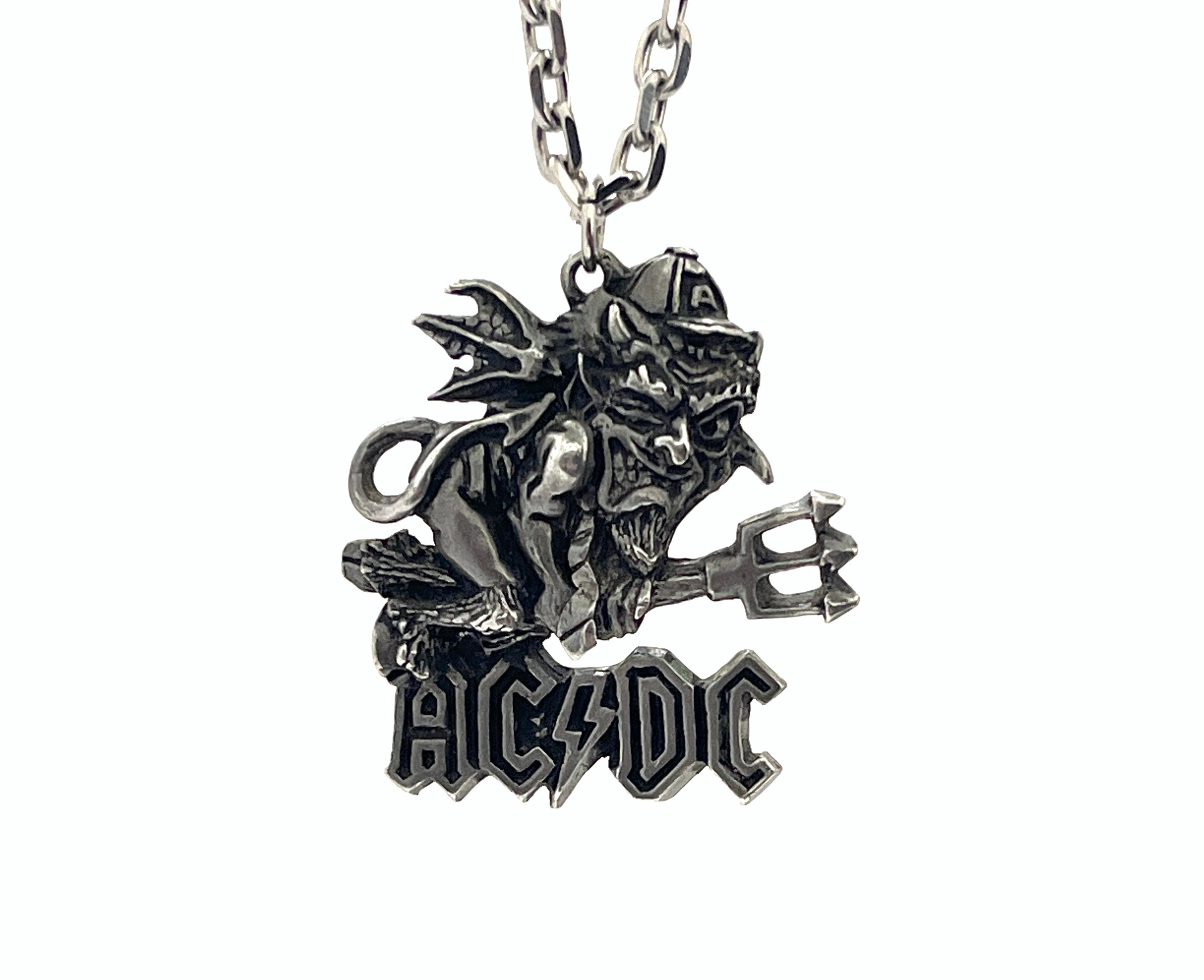 Vintage AC/DC Pendant. 1992 Devil Angus Young. Made in England. Pewter ...