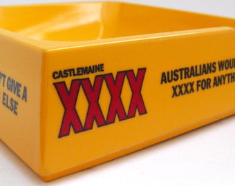 Vintage Castlemaine XXXX Ashtray. Brewery Advertising / Breweriana. Home Bar / Pub. Funny Retro Australian Beer Ad. 80s / 90s Mancave.