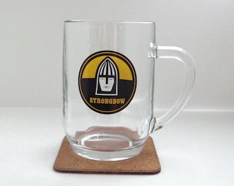 Vintage Strongbow Cider Pint Glass. Retro Bulmers Tankard. Herefordshire Home Bar / Mancave.