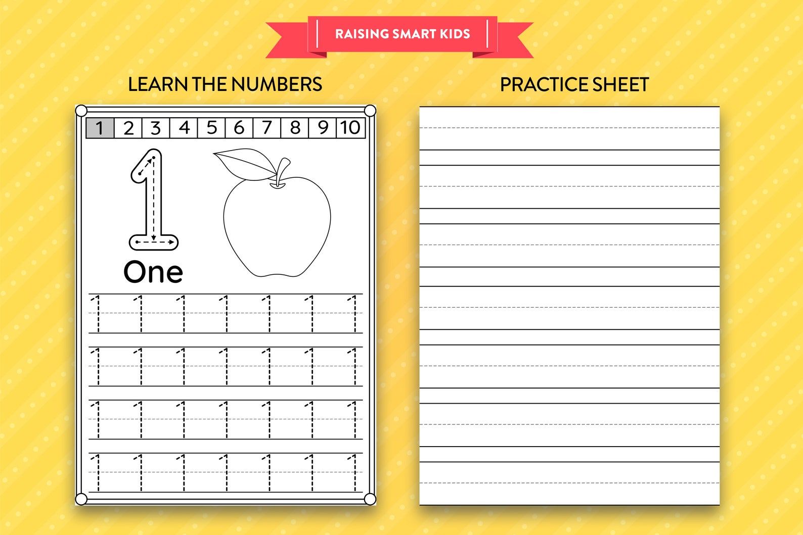 Number Tracing Worksheet 1-10. Printable Trace Numbers. Handwriting ...