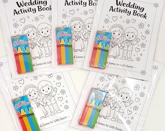 Wedding Activity Book with Crayons Kids Table A5 Party Set - Minimum order of 5