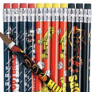 Personalised Red Pencils With Eraser Any Name Pencil With Rubber on the End  Pencils for School Red Football Kids Pencils 