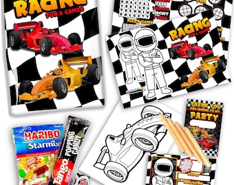 Race Car Themed Pre-Filled Party Bags for Children&#39;s Unisex Birthday Celebrations