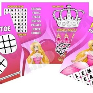 Pack of 24 - Princess Fun and Games Activity Sheets - Party Bag Books Fillers