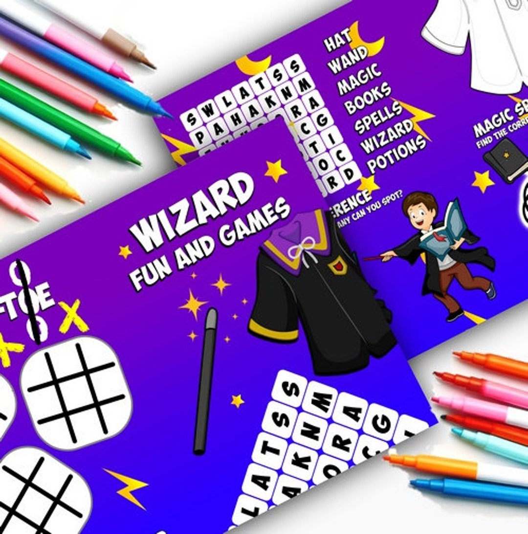 Wizard Magic Fun Pack of 18 - Wizard Magic Fun and Games Activity Sheets - Enchanting ...