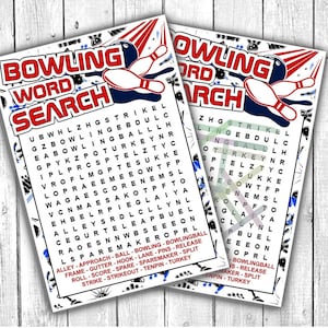 Recherche de mots sur le jeu de quilles à dix quilles | Fête d'Anniversaire de Bowling Jeu | Activité de bowling amusante | Jeu de mots imprimable à téléchargement numérique