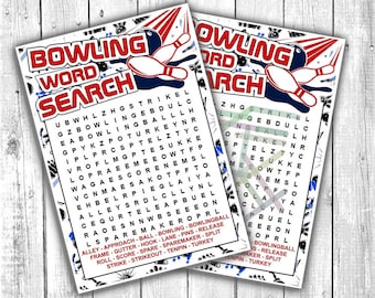 Ten Pin Bowling Word Search | Bowling Birthday Party Game | Fun Bowling Activity | Printable Digital Download Word Game
