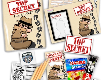 Top Secret Spy Themed Pre-Filled Party Bags for Children&#39;s Unisex Birthday Celebrations