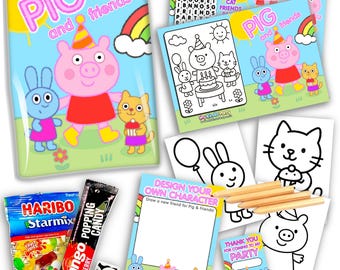Pig and Friends Party Bags Kids Birthday Favours Sweets UK Minimum Order 3