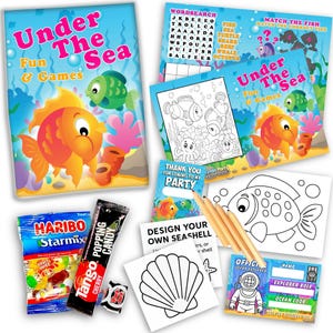 Under The Sea Themed Pre-Filled Party Bags for Children&#39;s Unisex Birthday Celebrations