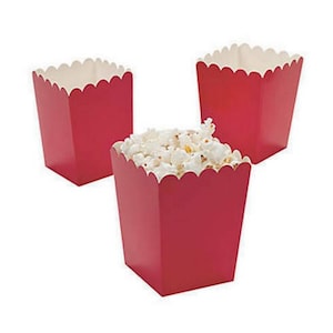 Pack of 12 - Red Popcorn Boxes - Classic Containers for Movie Night Delights