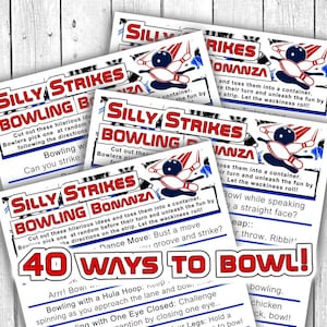 Silly Strikes Bowling-Spiel, 40 Lustige Bowling-Spiele, Bowling-Herausfordernde, Bowling-Partyspiel, Crazy Bowling, Bowlingspiel, Printable DIGITAL