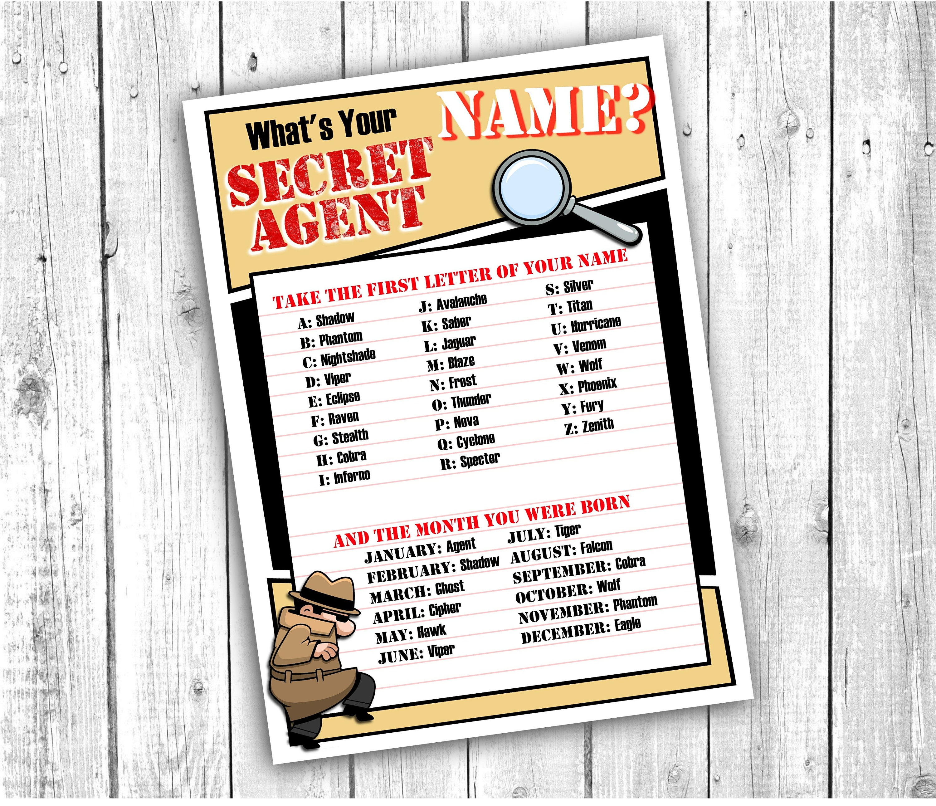 Spy Party Spy Gear and Games Printable Kit INSTANT DOWNLOAD 