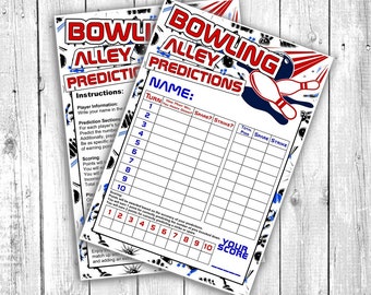 Ten Pin Bowling Predictions Game, Bowling Alley Predictions, Ten Pin Bowling Birthday Party, Ten Pin Bowling Game, Printable DIGITAL