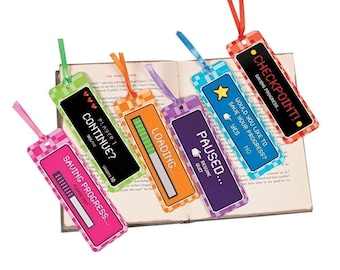 Pack of 12 - Gamer Pixel Block Bookmarks: Retro-Inspired Reading Accessories for Gaming Enthusiasts