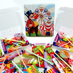 Personalised Circus Carnival Sweet Box Unisex Boys Girls Party Cones Alternative Sweets