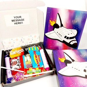 Space Sweet Box - Leckereien Retro | Personalisiertes Geschenk Gastgeschenke