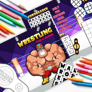 Pack of 18 - Wrestling Fun and Games Activity Sheets - Cowboy Detective Party Bag Books Fillers