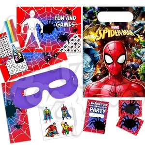 Pre Filled Spiderman Superhero Party Bag - Childrens Superheroes Parties Activity Gift Bags