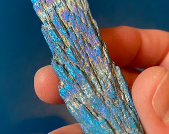 Blue Aura Coated Kyanite Wing, Blue Kyanite Wing, Kyanite, Kyanite Wing