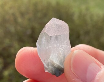 Blue Tara DOW Quartz Point, Rare Blue Tara DOW Crystal, Blue Tourmaline Included DOW Quartz, Rare Blue Tourmaline Quartz Point, Blue Tara