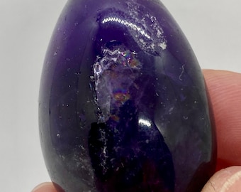 Large Tumbled Amethyst, Teardrop Amethyst Tumbled, Unique Large Amethyst Tumble, Amethyst Tumbled, Amethyst