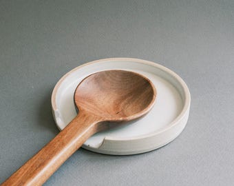 Stoneware Spoon Rest - Satin White