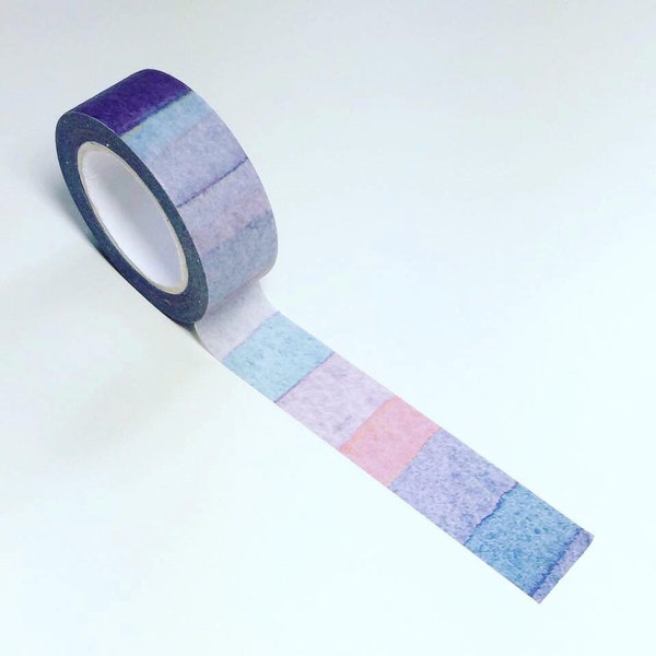 Watercolour washi tape, watercolour stripe washi, striped washi, planner washi, washi tape