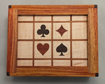 Wooden Inlaid Playing Card Box