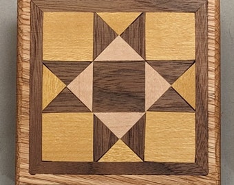 Ohio Star Quilt Hanger - Oak