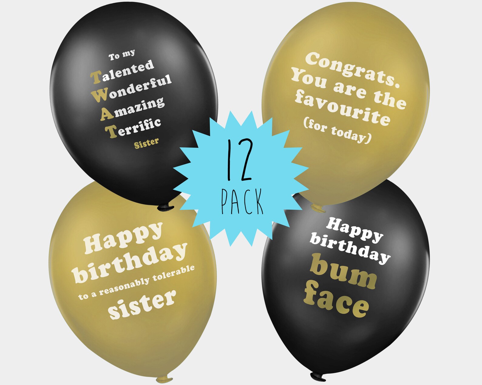 Sister Happy Birthday Balloons Funny Rude Birthday Balloons Etsy