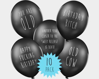 Funny & Rude Birthday Balloons For Her | Birthday Party Decorations For Women | Birthday Gift For Her (10 pack)