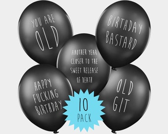 Funny & Rude Birthday Balloons For Men | Birthday Party Decorations For Men | Birthday Gift For Him (10 pack)