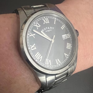Reloj Rotary Havana de acero inoxidable con fecha para hombre