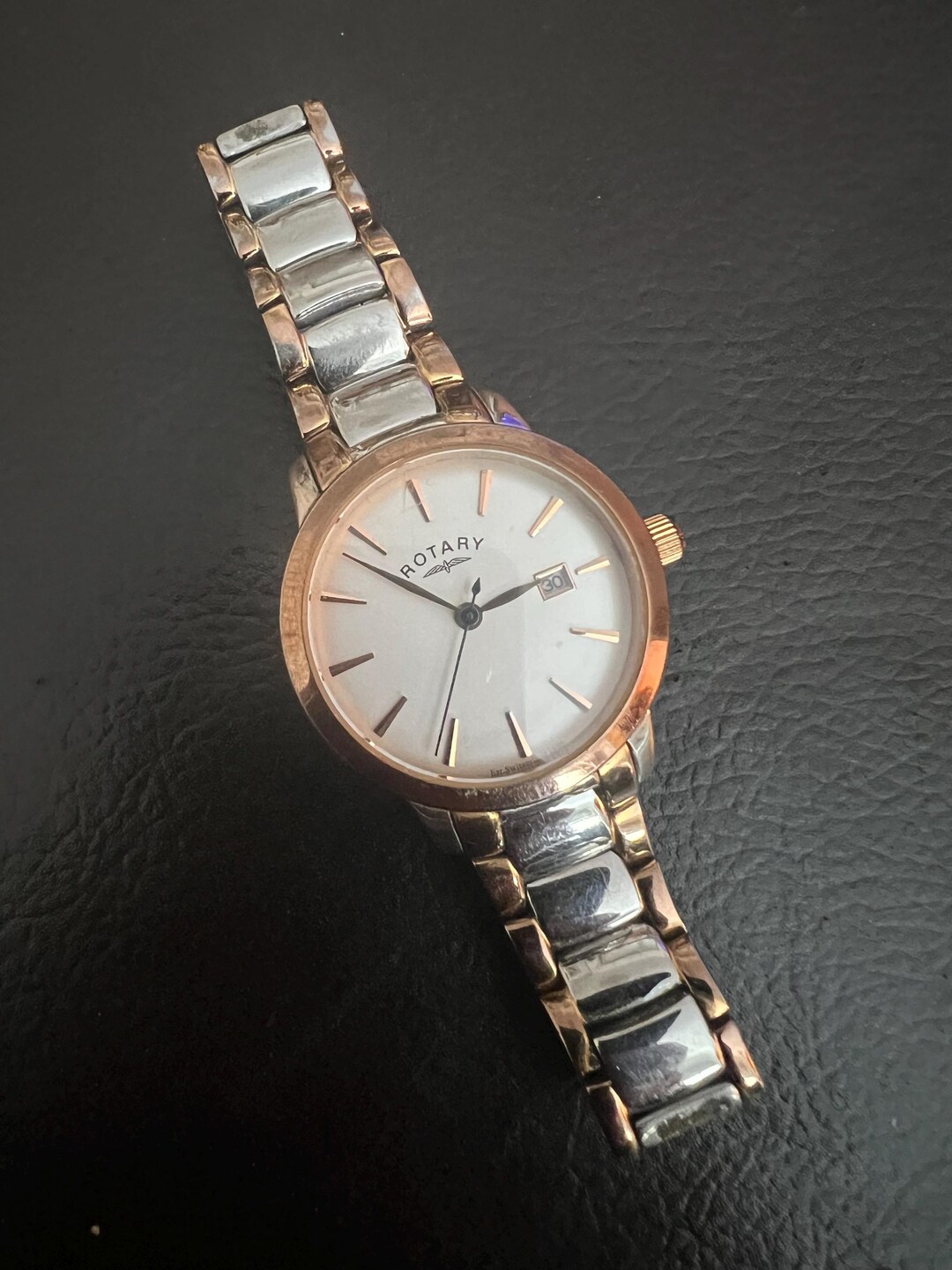 Rotary Stainless Steel Gold Wrist Watch