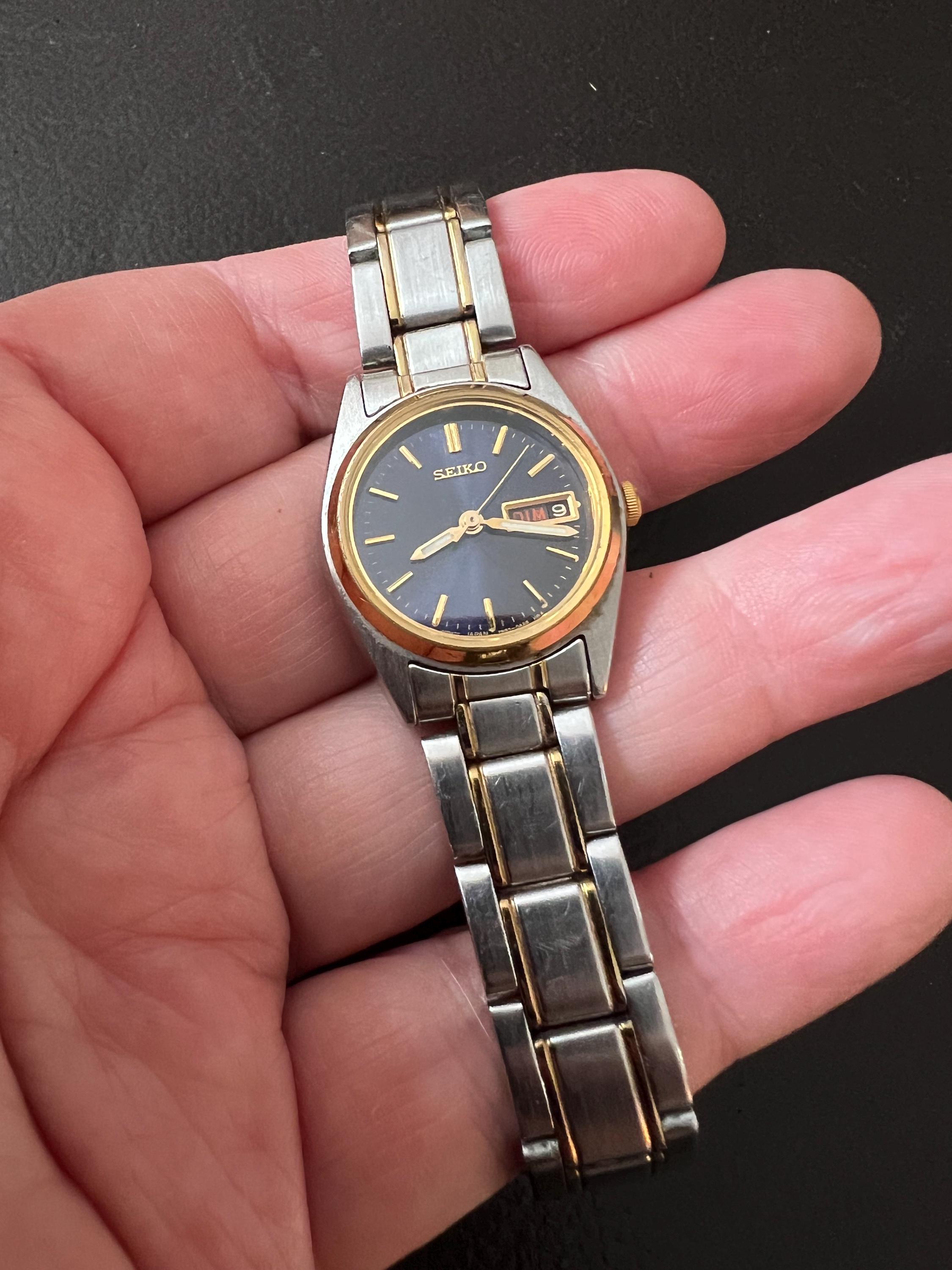 Vintage Seiko Silver and Gold Tone Day and Date Watch - Etsy